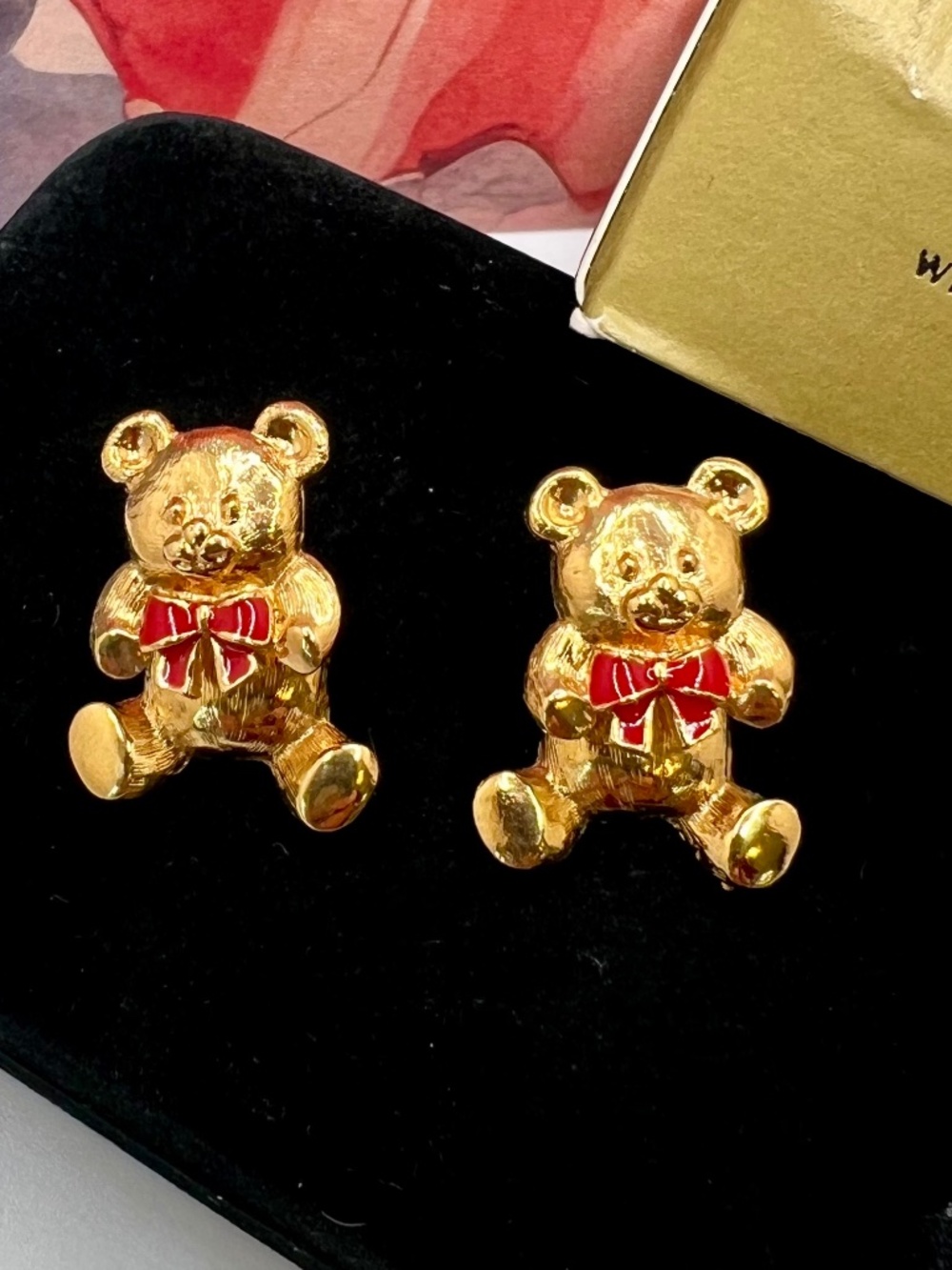 Avon Front Back Teddy Earrings 1998